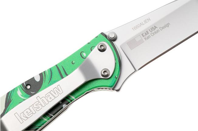 Afbeelding voor Kershaw Leek 1660ALIEN, Bead Blasted 14C28N, Alien CCI Aluminum zakmes