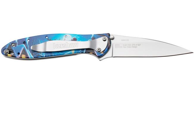 Afbeelding voor Kershaw Leek Christmas 2025 1660C25 Stonewashed 14C28N, Aluminum, Factory Special Edition zakmes, Ken Onion design