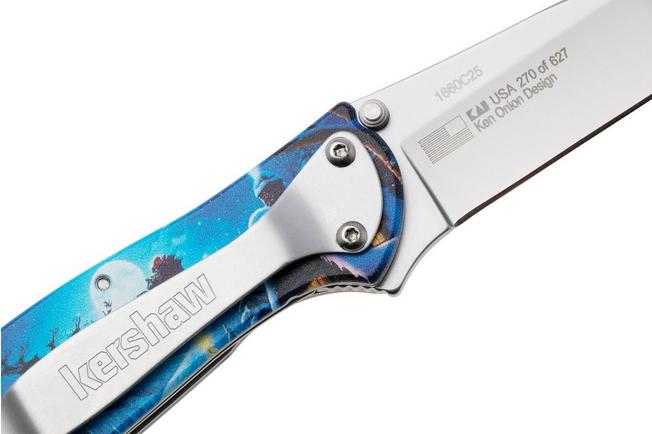 Afbeelding voor Kershaw Leek Christmas 2025 1660C25 Stonewashed 14C28N, Aluminum, Factory Special Edition zakmes, Ken Onion design