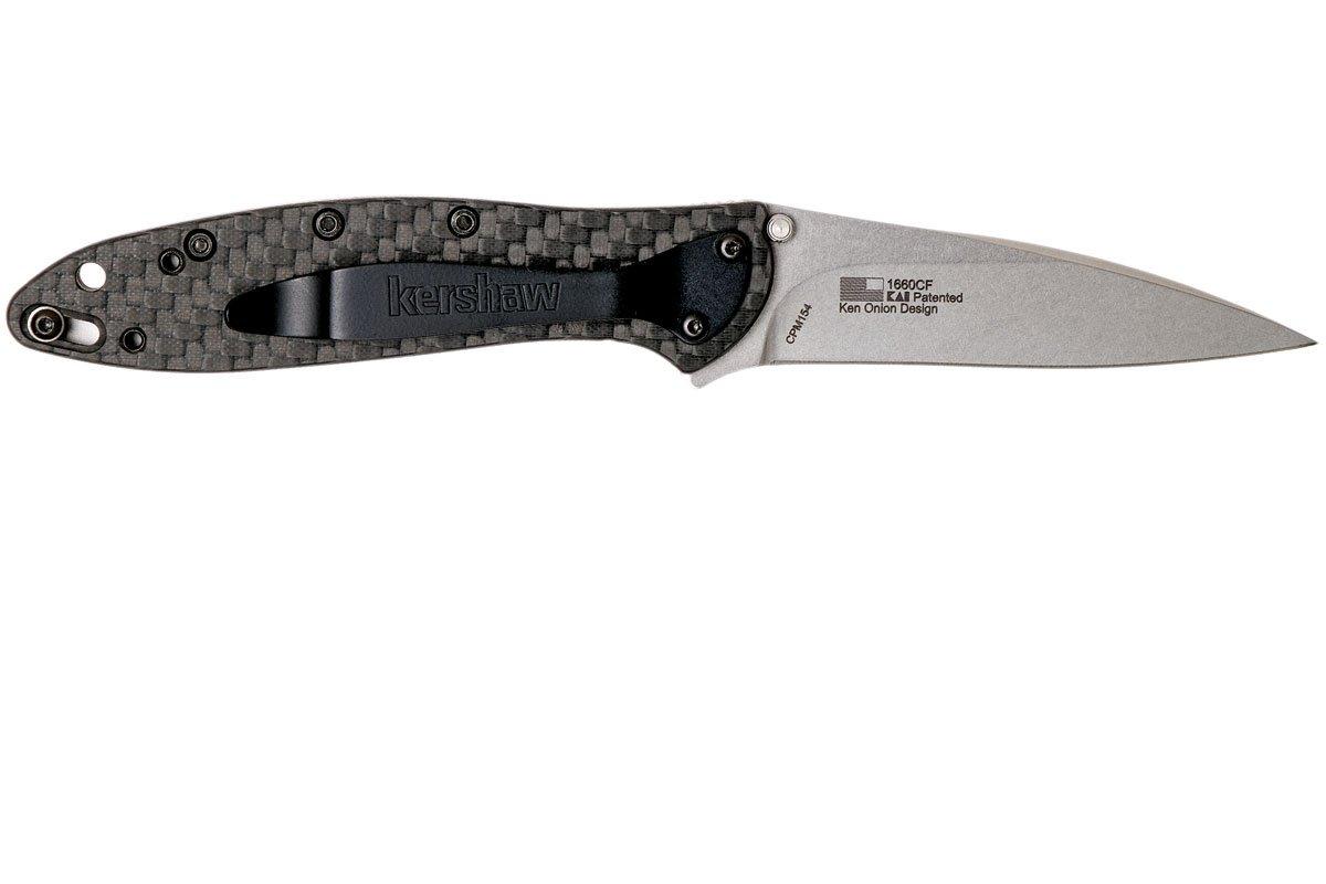 Kershaw 1660CF Leek Carbonfibre CPM154 pocket knife, Ken Onion design