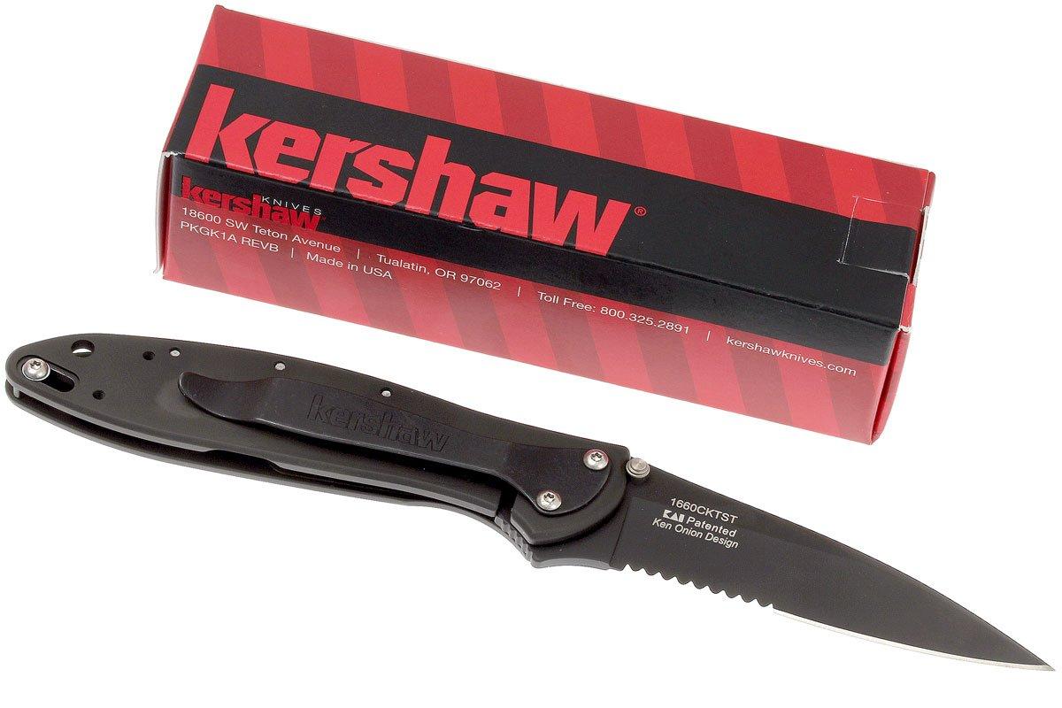 Kershaw Leek 1660CKTST serrated, black | Advantageously shopping at ...