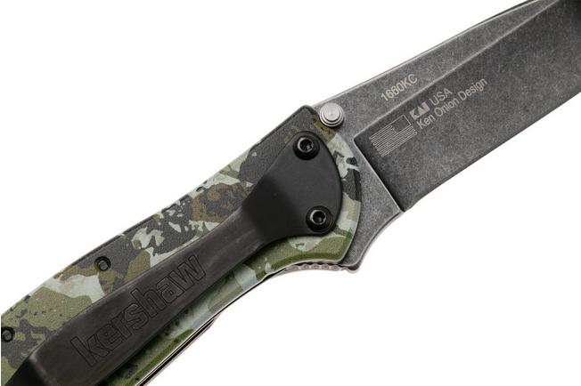 Afbeelding voor Kershaw Leek Kings Camo 1660KC BlackWash 14C28N, Aluminum Custom CCI Coating, assisted zakmes