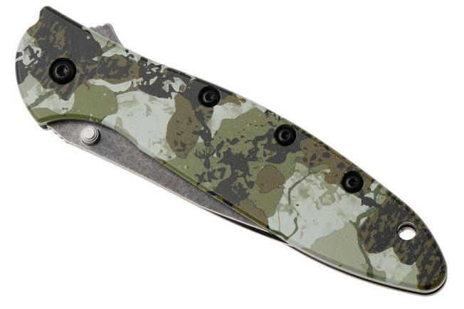 Afbeelding voor Kershaw Leek Kings Camo 1660KC BlackWash 14C28N, Aluminum Custom CCI Coating, assisted zakmes