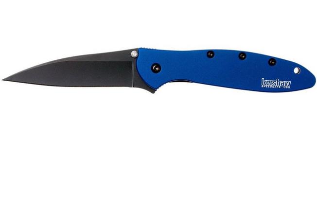 Image for Kershaw Leek 1660NBBLK plain edge, blue