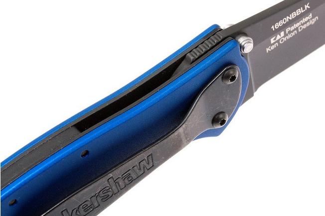 Image for Kershaw Leek 1660NBBLK plain edge, blue