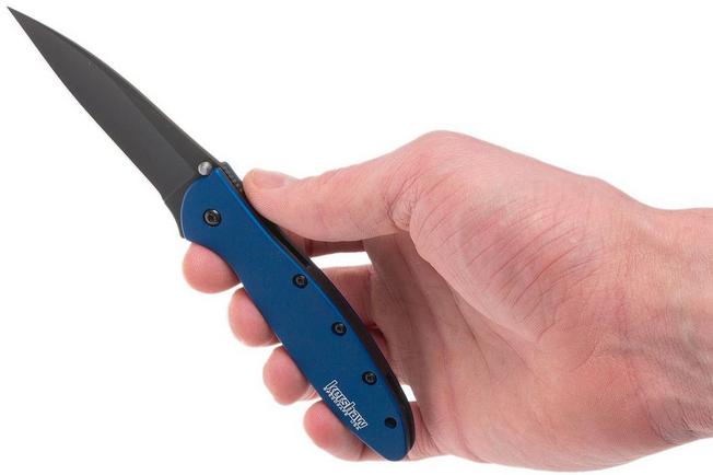 Image for Kershaw Leek 1660NBBLK plain edge, blue