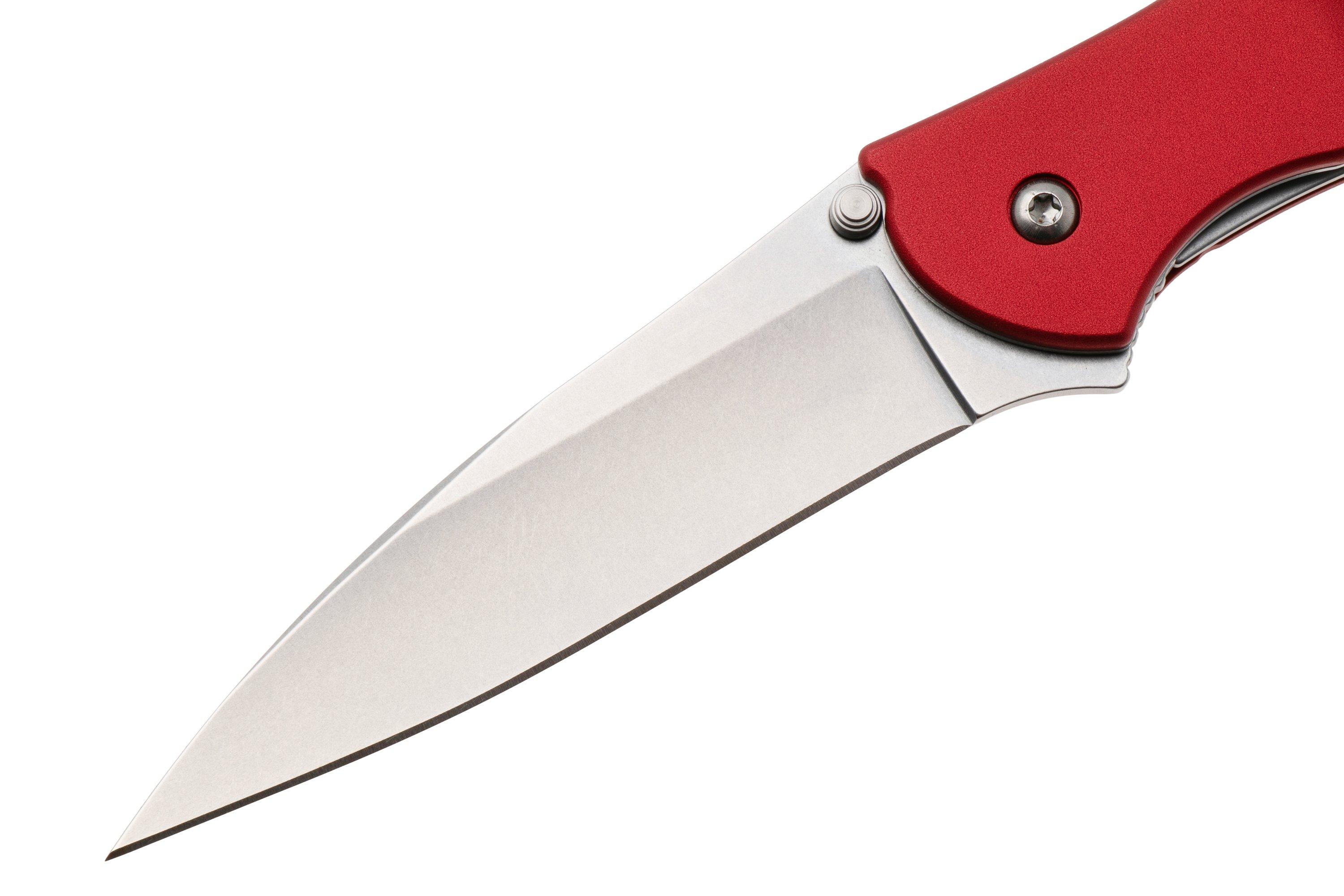 Kershaw Leek 1660RDSW, Stonewashed 14C28N, Red Aluminum zakmes, Ken ...