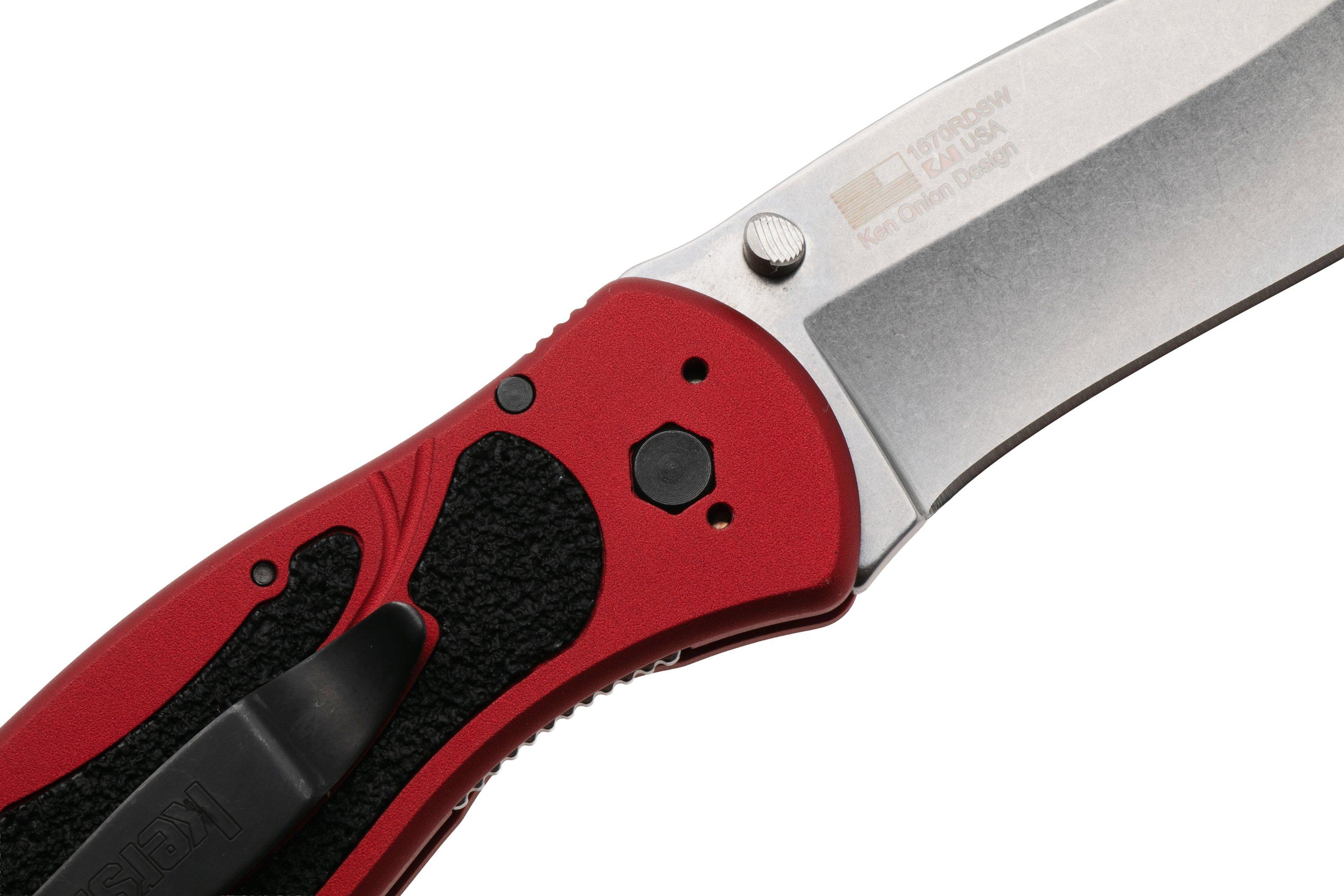 Kershaw Blur 1670RDSW, Stonewashed 14C28N, Red Aluminum zakmes, Ken ...