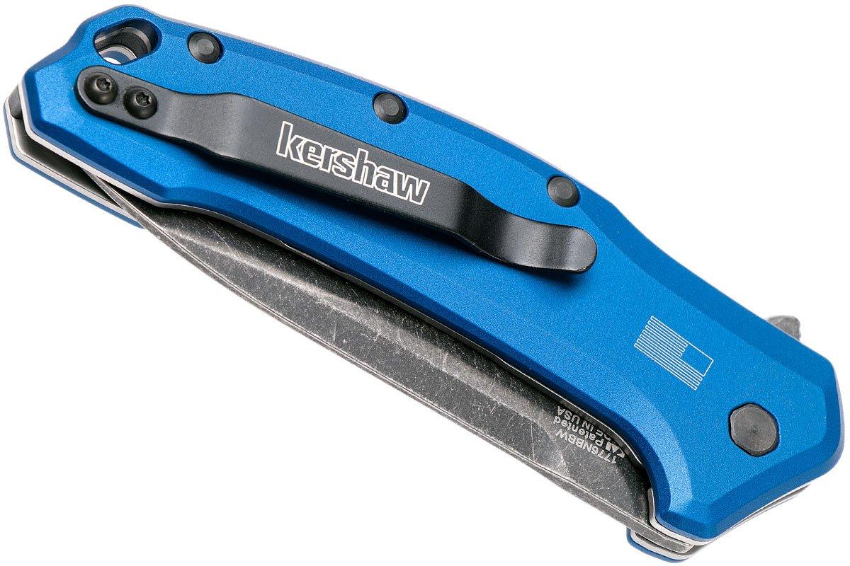 Kershaw Link 1776NBBW Navy Blue pocket knife, aluminum handle
