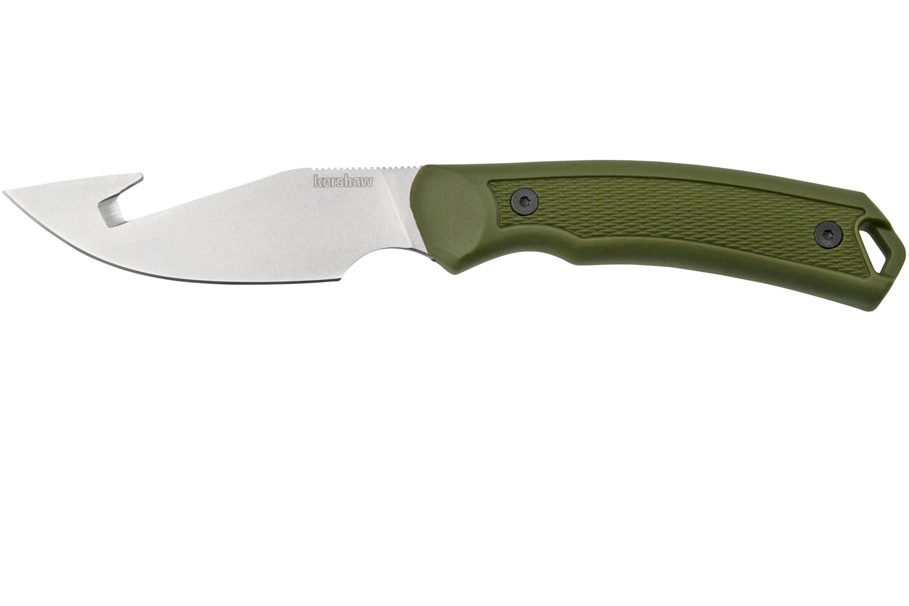 Kershaw Deschutes Skinner Gut Hook 1883GH, D2, Olive Green Rubber