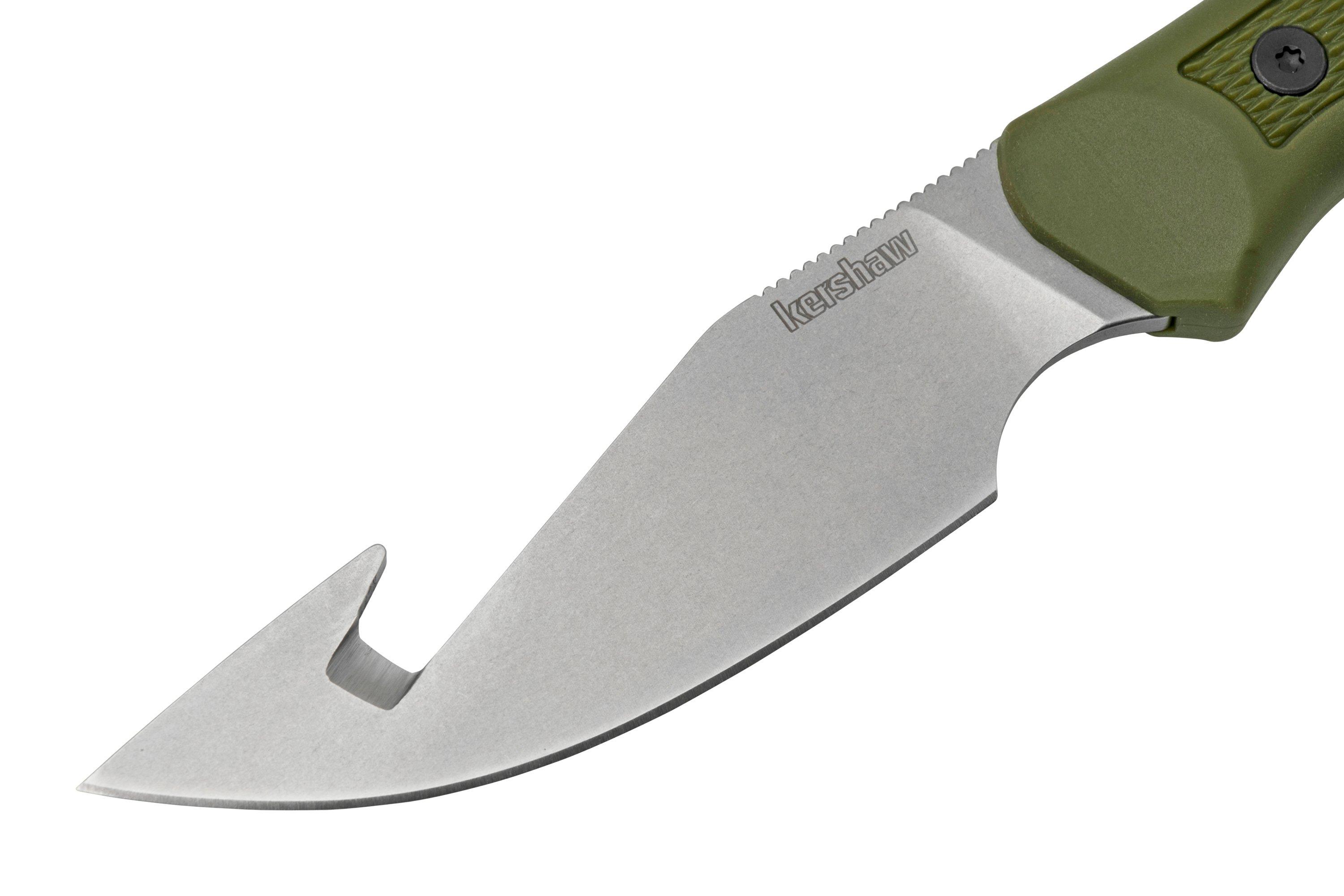 Kershaw Deschutes Skinner Gut Hook 1883GH, D2, Olive Green Rubber