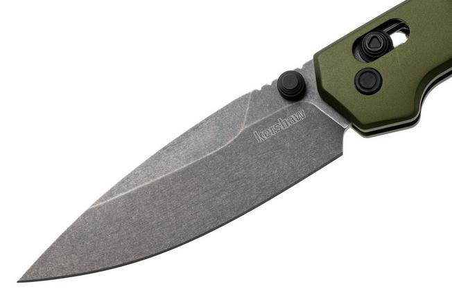Afbeelding voor Kershaw Mini Iridium 2051OLBW, Blackwashed D2, OD Green Aluminum zakmes