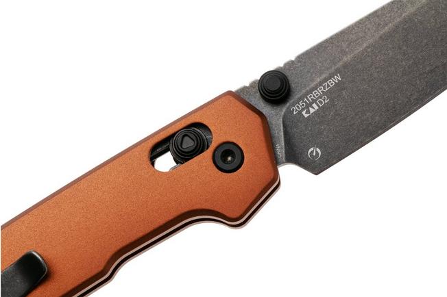 Afbeelding voor Kershaw Mini Iridium 2051RBRZBW, Blackwashed D2 Reverse Tanto, Bronze Aluminum zakmes