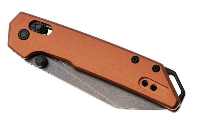 Afbeelding voor Kershaw Mini Iridium 2051RBRZBW, Blackwashed D2 Reverse Tanto, Bronze Aluminum zakmes