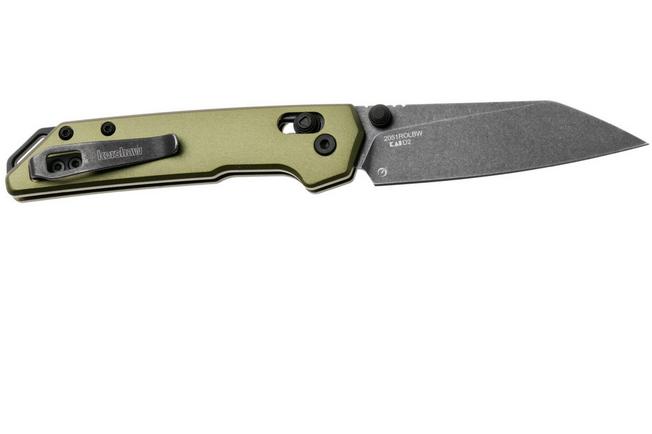 Afbeelding voor Kershaw Mini Iridium 2051ROLBW, Blackwashed D2 Reverse Tanto, OD Green Aluminum zakmes