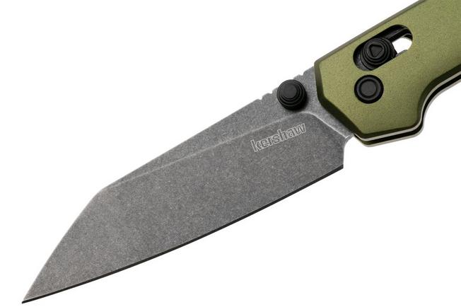 Afbeelding voor Kershaw Mini Iridium 2051ROLBW, Blackwashed D2 Reverse Tanto, OD Green Aluminum zakmes