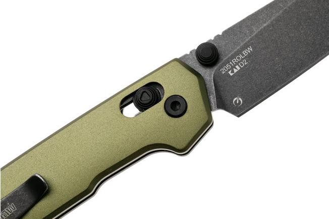Afbeelding voor Kershaw Mini Iridium 2051ROLBW, Blackwashed D2 Reverse Tanto, OD Green Aluminum zakmes