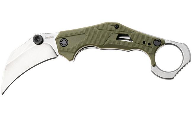 Afbeelding voor Kershaw Outlier 2064ODSW, Stonewashed 8Cr13MoV, OD Green FRN, karambit zakmes