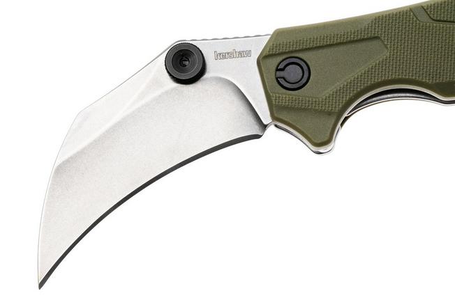 Afbeelding voor Kershaw Outlier 2064ODSW, Stonewashed 8Cr13MoV, OD Green FRN, karambit zakmes