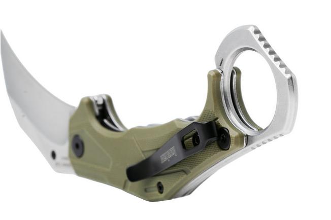 Afbeelding voor Kershaw Outlier 2064ODSW, Stonewashed 8Cr13MoV, OD Green FRN, karambit zakmes