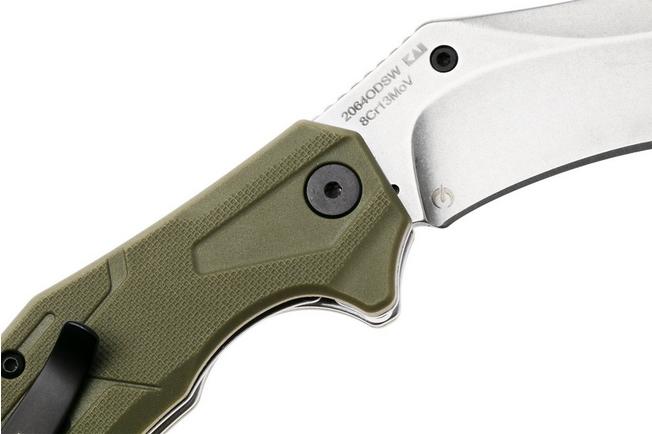 Afbeelding voor Kershaw Outlier 2064ODSW, Stonewashed 8Cr13MoV, OD Green FRN, karambit zakmes