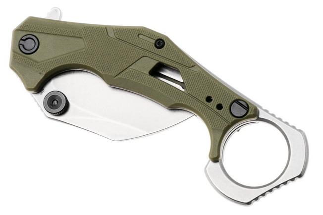 Afbeelding voor Kershaw Outlier 2064ODSW, Stonewashed 8Cr13MoV, OD Green FRN, karambit zakmes
