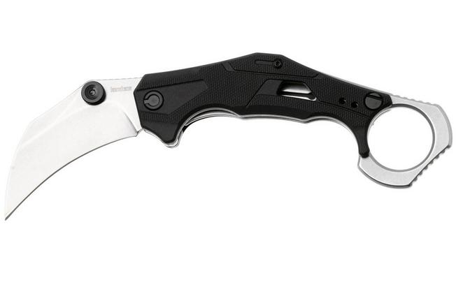 Afbeelding voor Kershaw Outlier 2064SW, Stonewashed 8Cr13MoV, Black FRN, karambit zakmes