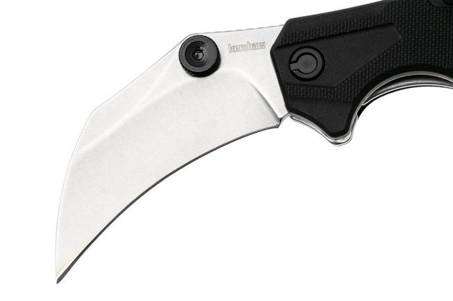 Afbeelding voor Kershaw Outlier 2064SW, Stonewashed 8Cr13MoV, Black FRN, karambit zakmes