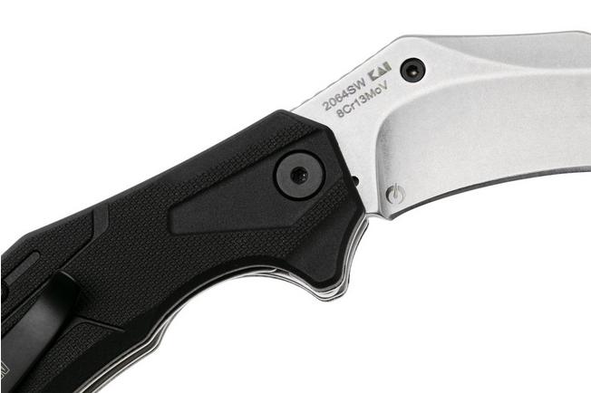Afbeelding voor Kershaw Outlier 2064SW, Stonewashed 8Cr13MoV, Black FRN, karambit zakmes