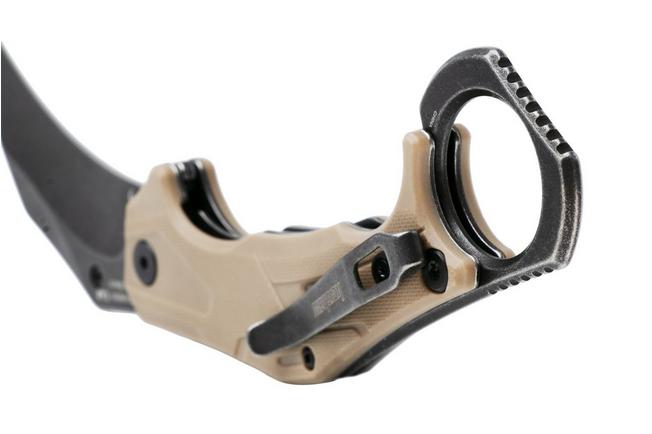 Afbeelding voor Kershaw Outlier 2064TANBW, Blackwashed 8Cr13MoV, Tan FRN, karambit zakmes