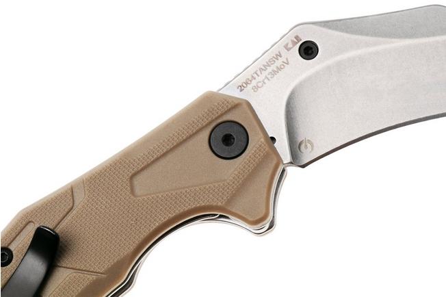 Afbeelding voor Kershaw Outlier 2064TANSW, Stonewashed 8Cr13MoV, Tan FRN, karambit zakmes