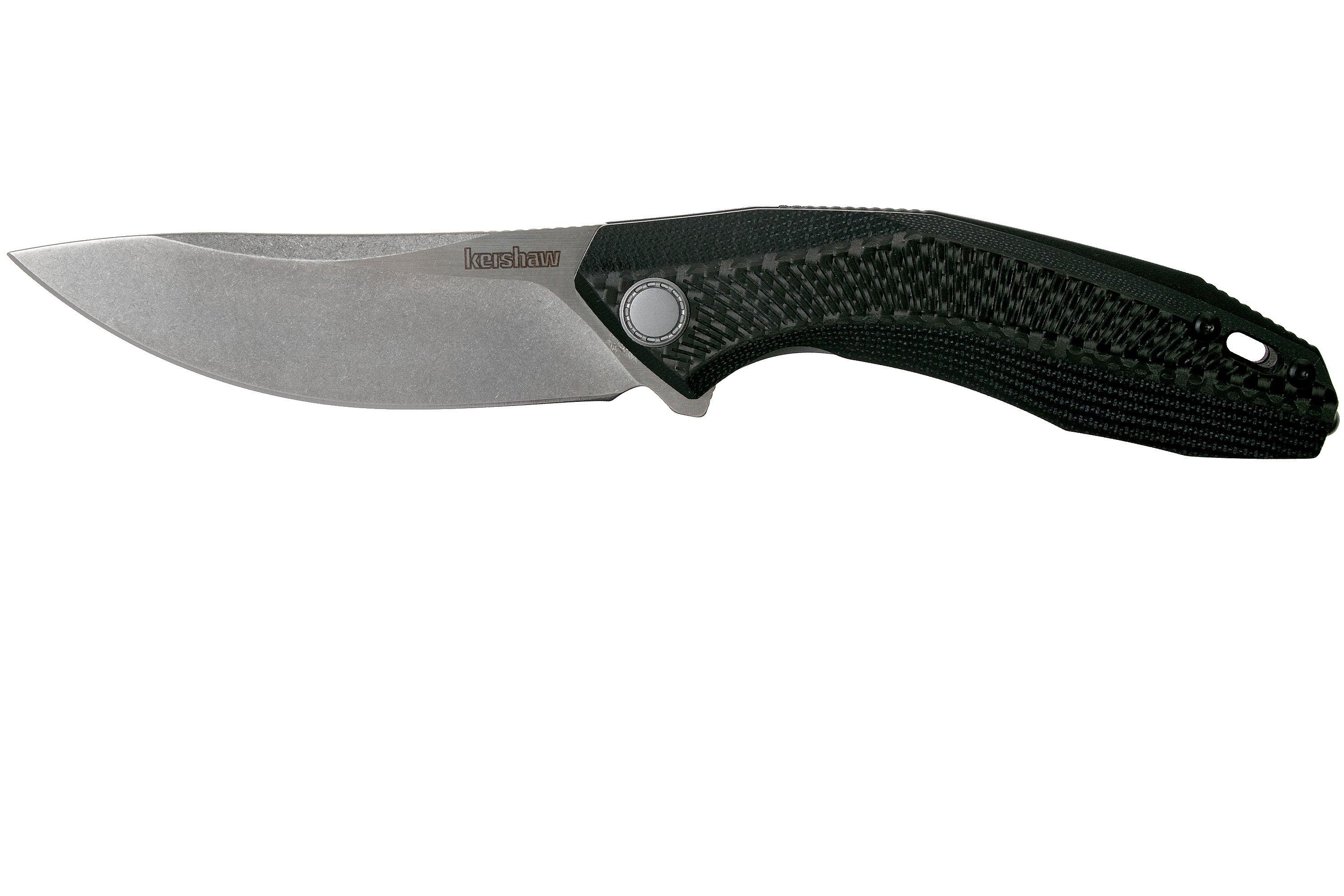 KERSHAW Tumbler Stonewash Black Carbon Fiber G10 Knife