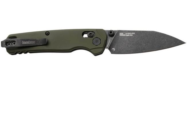 Afbeelding voor Kershaw Bel Air 6105OLBW, Blackwashed CPM MagnaCut, OD Green Aluminum zakmes