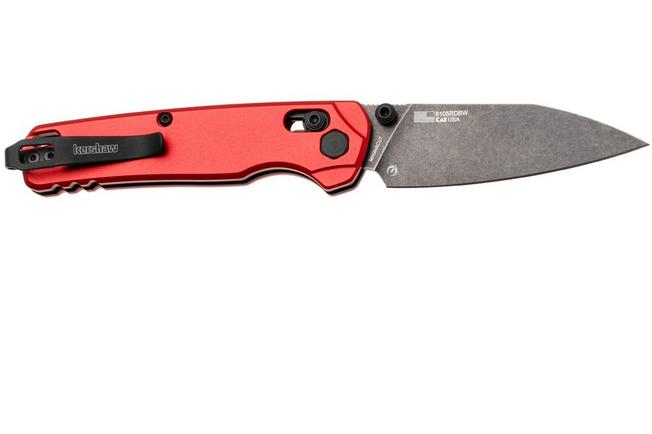 Afbeelding voor Kershaw Bel Air 6105RDBW, Blackwashed CPM MagnaCut, Red Aluminum zakmes