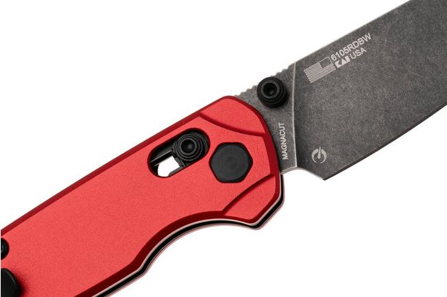 Afbeelding voor Kershaw Bel Air 6105RDBW, Blackwashed CPM MagnaCut, Red Aluminum zakmes
