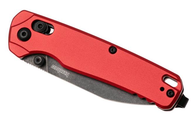 Afbeelding voor Kershaw Bel Air 6105RDBW, Blackwashed CPM MagnaCut, Red Aluminum zakmes