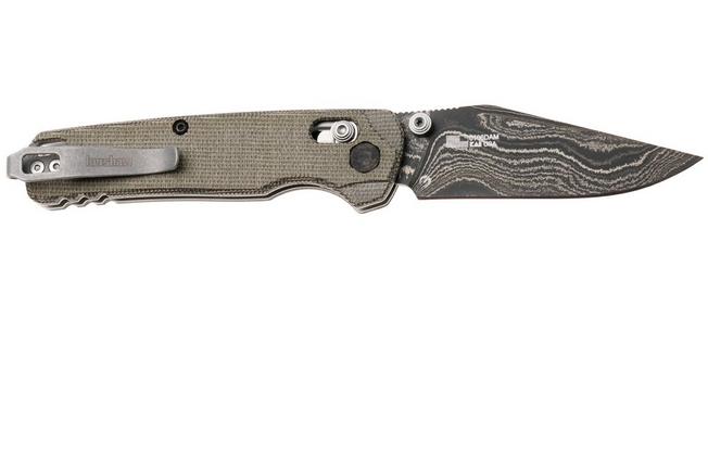 Bild für Kershaw Bel Air 6106DAM, Damascus/CPM MagnaCut Core Clip Point, Green Micarta Taschenmesser