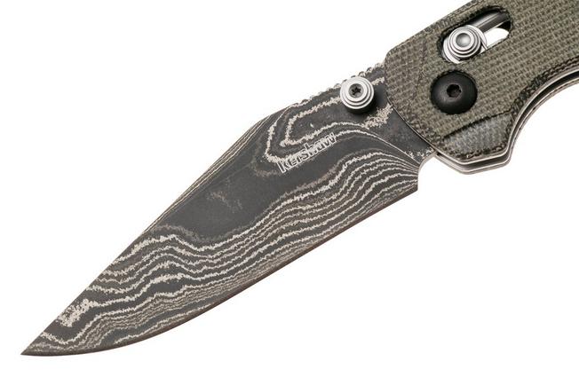 Bild für Kershaw Bel Air 6106DAM, Damascus/CPM MagnaCut Core Clip Point, Green Micarta Taschenmesser