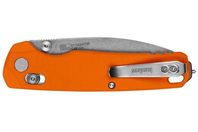 Afbeelding voor Kershaw Bel Air XL EMT Orange 6110EMTOR Stonewashed CPM MagnaCut, Orange G10, zakmes
