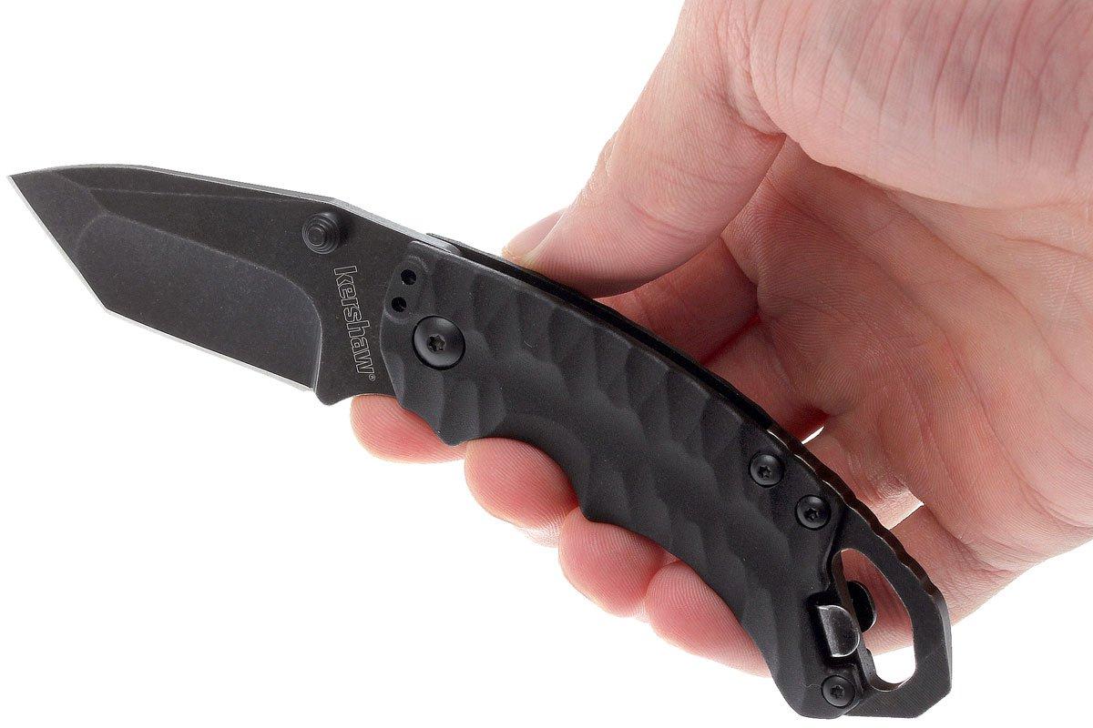 Navaja de bolsillo plegable Kershaw 8750tblkbw shuffle ii, utilidad pequeña  y liviana