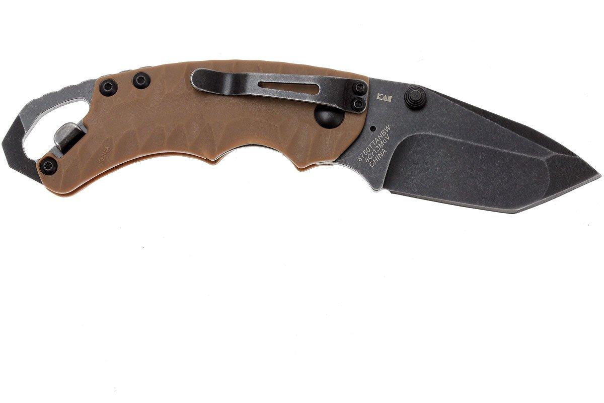 Navaja de bolsillo plegable Kershaw 8750tblkbw shuffle ii, utilidad pequeña  y ligera