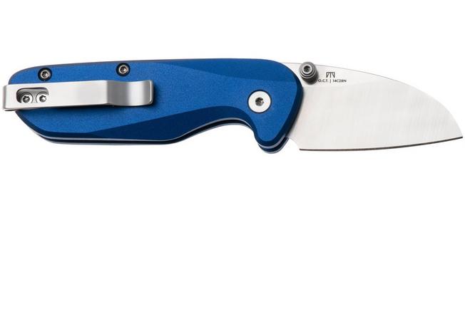 Image for Knafs O.C.T. KNAFS-00575 Satin 14C28N, Blue Aluminium, Button Lock, pocket knife