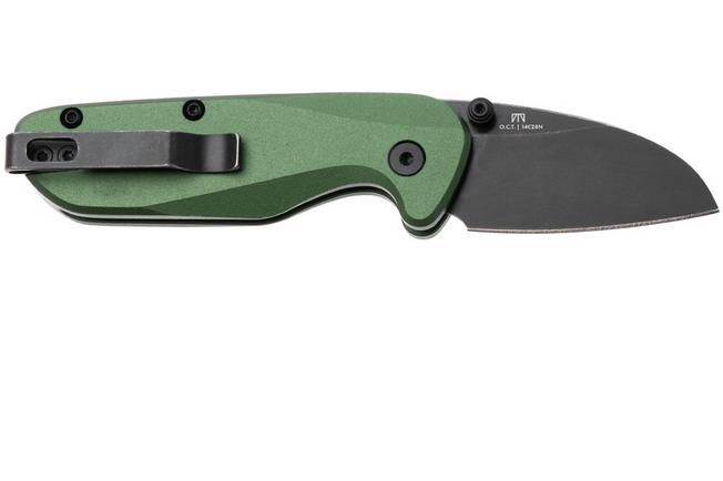 Image for Knafs O.C.T. KNAFS-00576 Blackwashed 14C28N, Green Aluminium, Button Lock, pocket knife