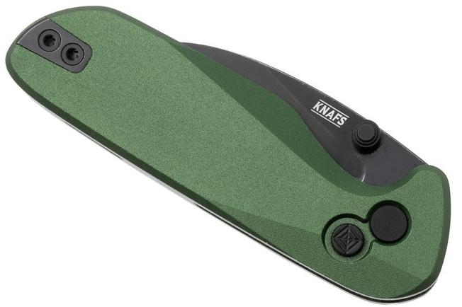 Image for Knafs O.C.T. KNAFS-00576 Blackwashed 14C28N, Green Aluminium, Button Lock, pocket knife