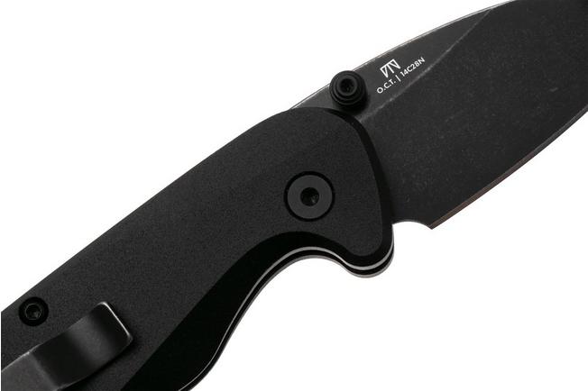 Image for Knafs O.C.T. KNAFS-00582 Blackwashed 14C28N, Black Aluminium, Button Lock, pocket knife