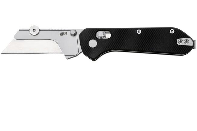 Afbeelding voor KNAFS Yuti 00625, Stonewashed Blade Holder, Black G10, utility zakmes