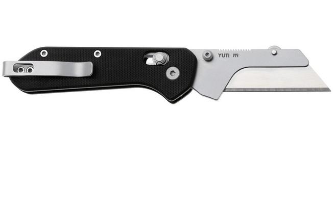 Afbeelding voor KNAFS Yuti 00625, Stonewashed Blade Holder, Black G10, utility zakmes