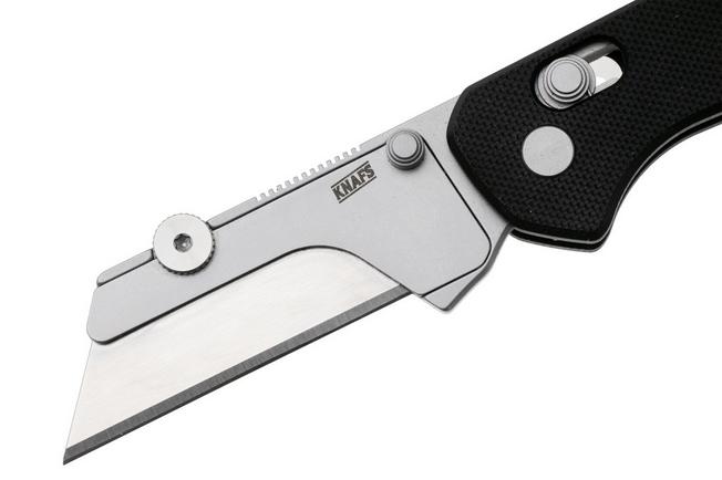 Afbeelding voor KNAFS Yuti 00625, Stonewashed Blade Holder, Black G10, utility zakmes