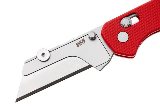 Afbeelding voor KNAFS Yuti 00626, Stonewashed Blade Holder, Red G10, utility zakmes