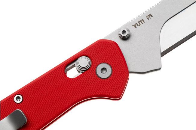 Afbeelding voor KNAFS Yuti 00626, Stonewashed Blade Holder, Red G10, utility zakmes